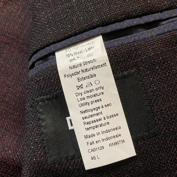 DKNY 70% wool suit jacket 46L NWT - Picture 3 of 5